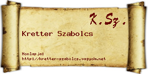 Kretter Szabolcs névjegykártya