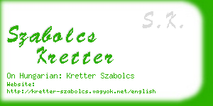 szabolcs kretter business card
